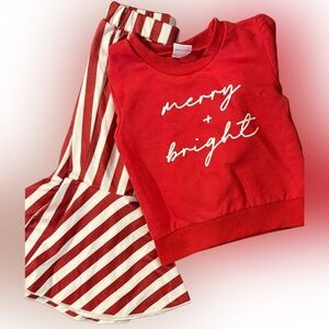 Merry + Bright Red Striped Kids Pajamas